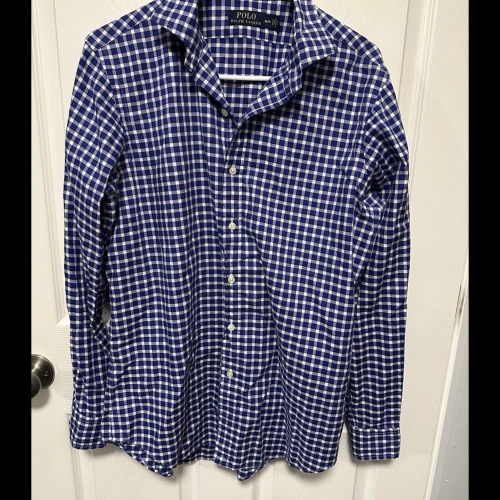 Polo by Ralph Lauren Navy and White Checkered Shirt M/M